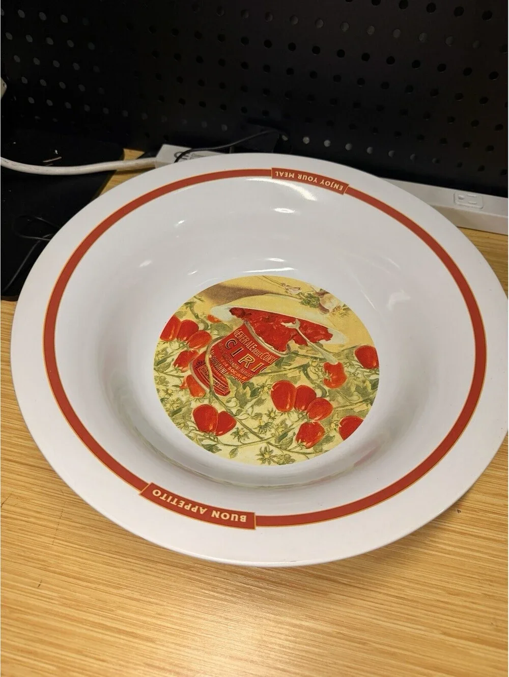Pottery Barn Pasta Rustica Tomato Piselli Pattern Pasta Serving Bowl 10